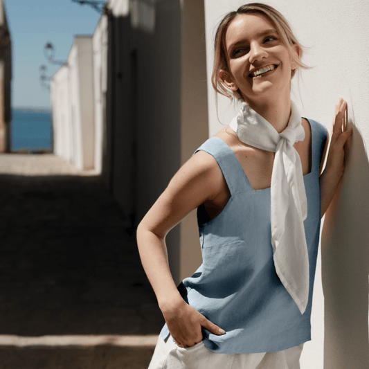 Allure lino Polka viršus — naturalusdrabuziai.lt