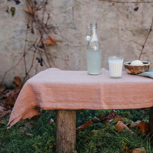 Cafe Creme lino staltiesė — naturalusdrabuziai.lt