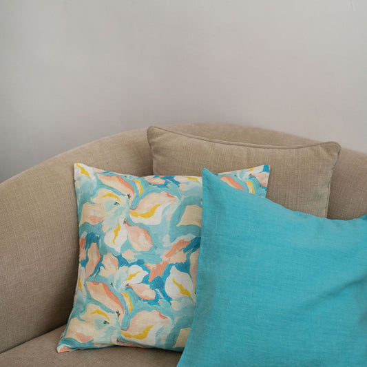 LIMITED EDITION Coastal Blue lino pagalvėlės užvalkalas — naturalusdrabuziai.lt