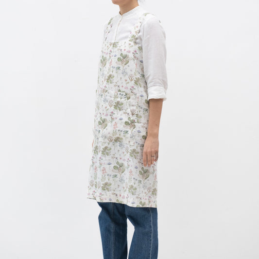 lino Tales White Botany lino Pinafore prijuostė — naturalusdrabuziai.lt