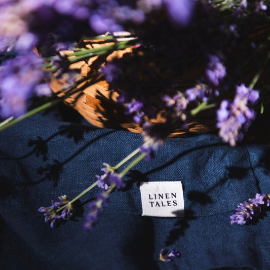 Navy lino stalo takelis — naturalusdrabuziai.lt