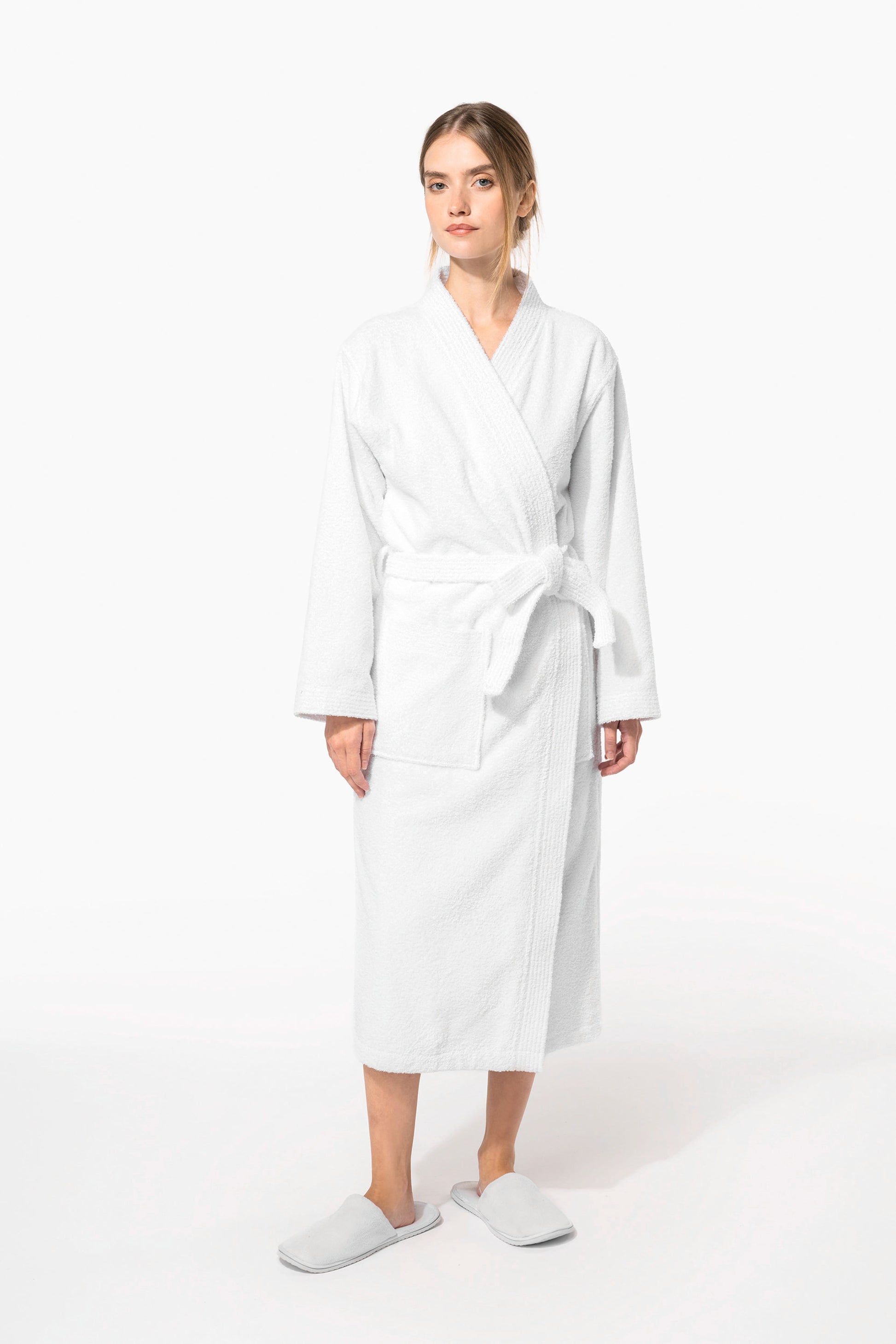 Premium medvilninis kimono stiliaus SPA chalatas — naturalusdrabuziai.lt