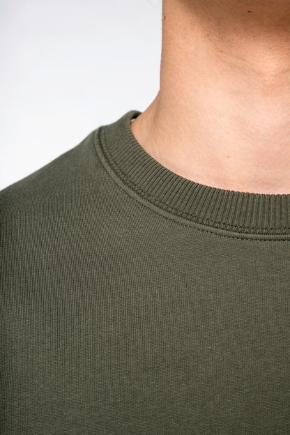 Unisex ekologiškos medvilnės oversized džemperis su apvalia apykakle — naturalusdrabuziai.lt