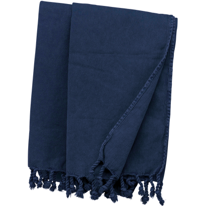 Vintage medvilninis Fouta rankšluostis su mazgais papuoštomis pakraštėmis — naturalusdrabuziai.lt