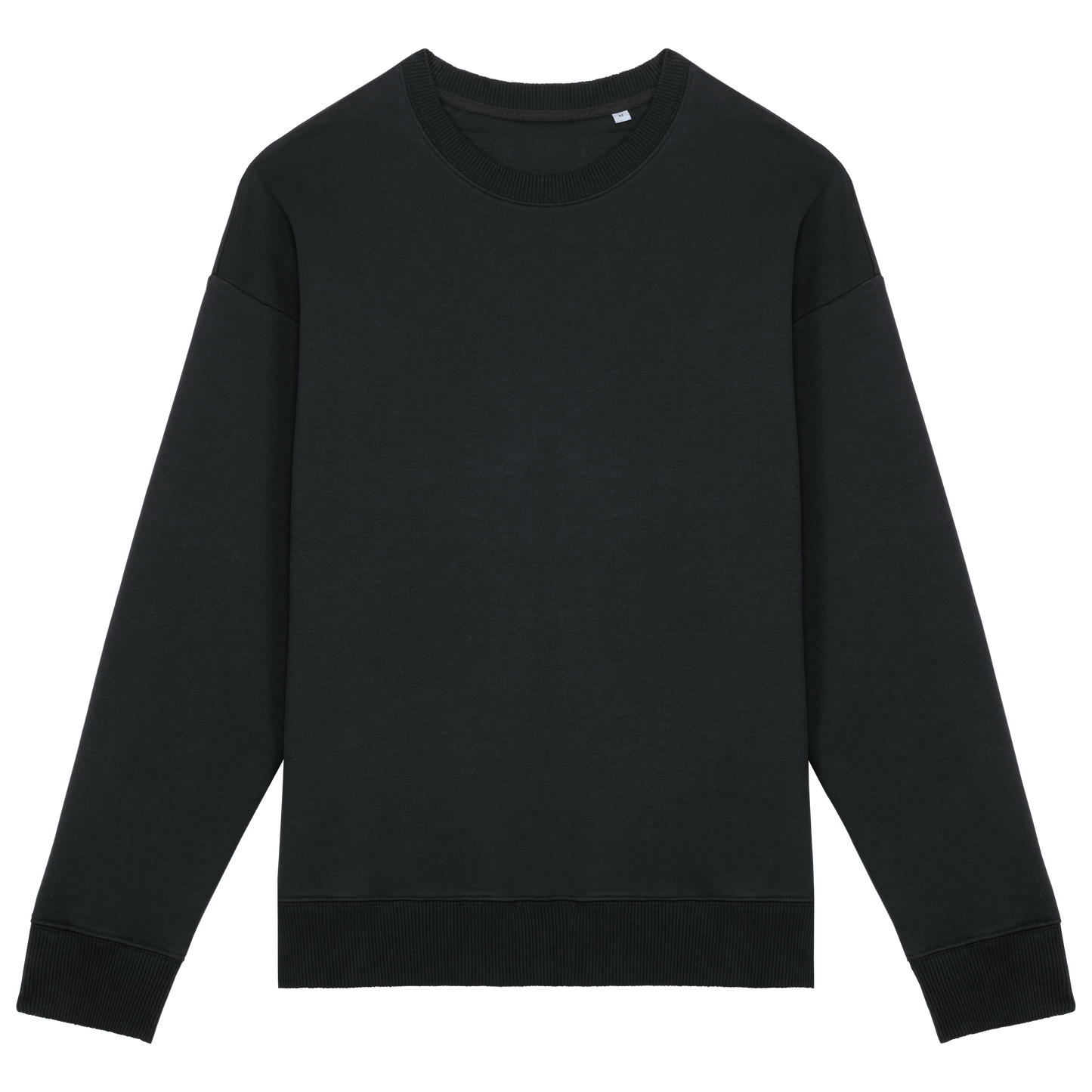 Unisex oversized organinės medvilnės džemperis su apvaliu kaklu — naturalusdrabuziai.lt