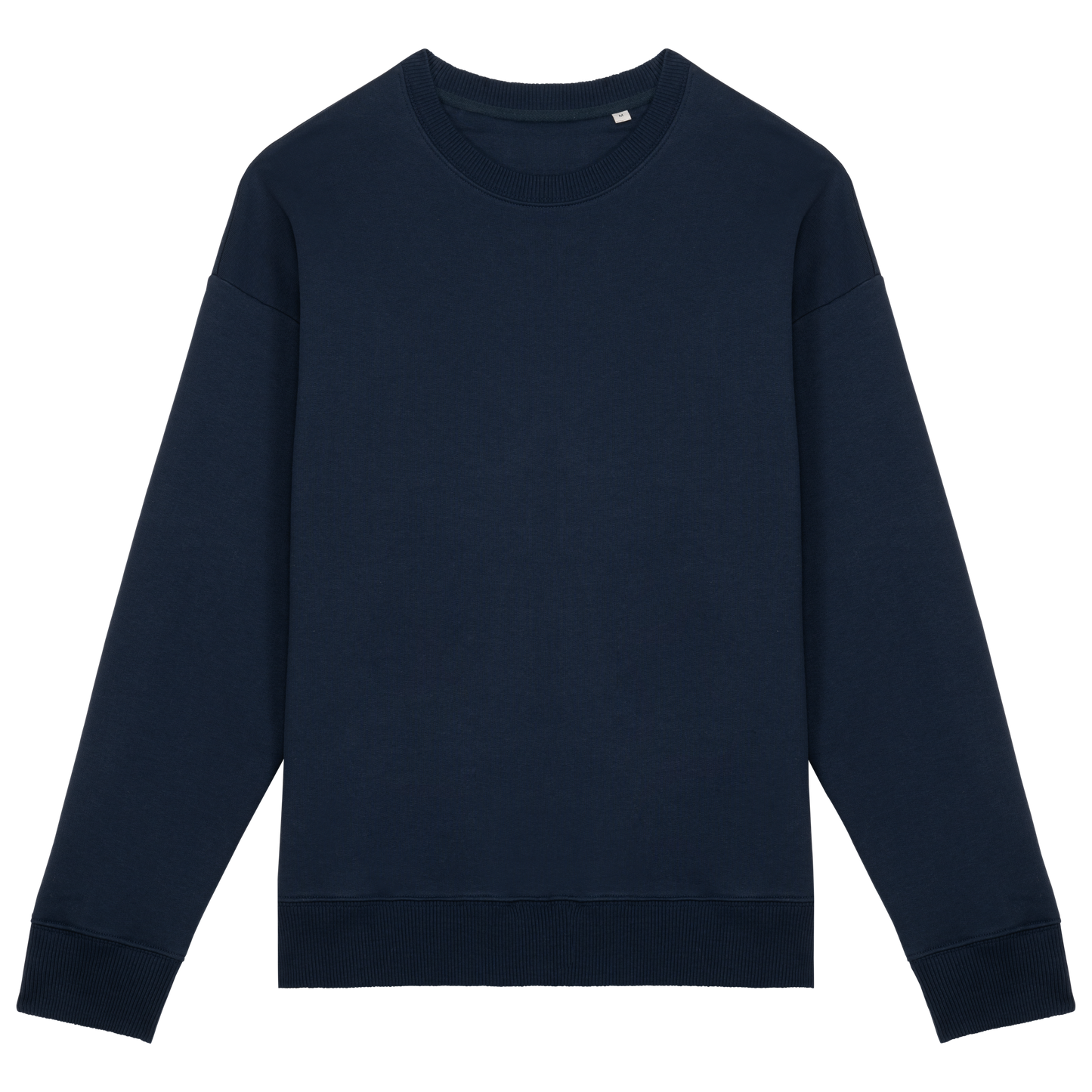 Unisex oversized organinės medvilnės džemperis su apvaliu kaklu — naturalusdrabuziai.lt