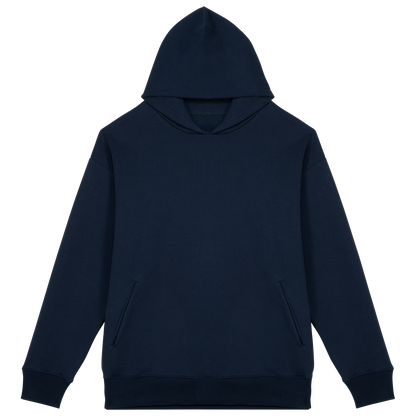 Unisex oversized organinės medvilnės džemperis su gobtuvu — naturalusdrabuziai.lt