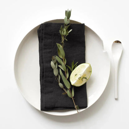 Black lino servetėlių rinkinys 2 vnt. — naturalusdrabuziai.lt