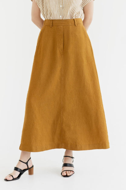 Bronze Linen Gardenia Skirt