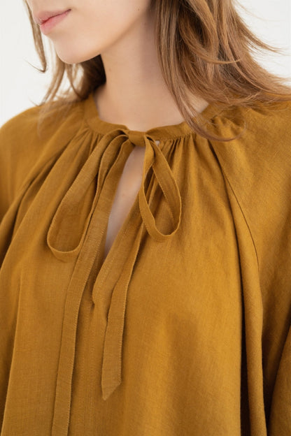 Bronze Linen Mahina Dress