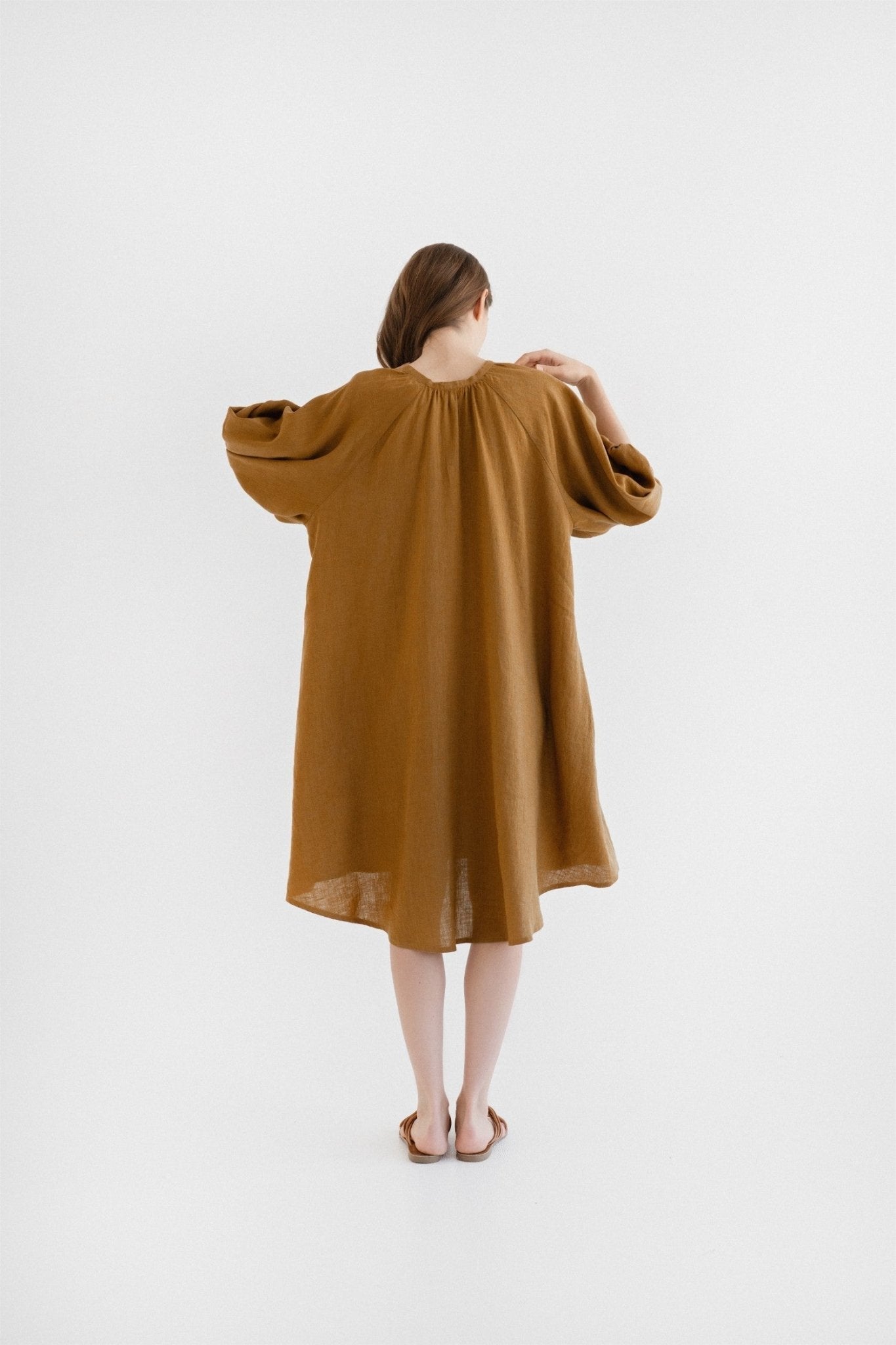 Bronze Linen Mahina Dress