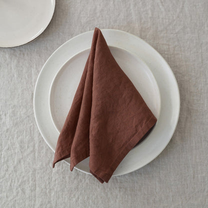 Chocolate Lightweight lino servetėlių rinkinys 2 vnt. — naturalusdrabuziai.lt