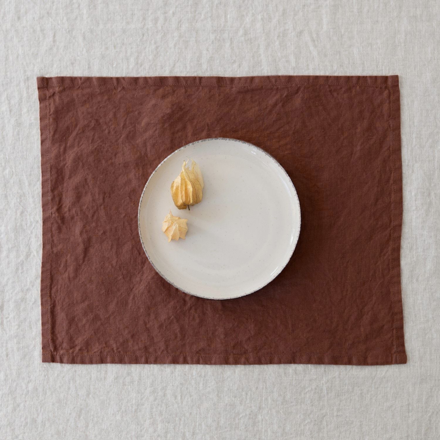 Chocolate Lightweight lino Single staltiesėlė — naturalusdrabuziai.lt