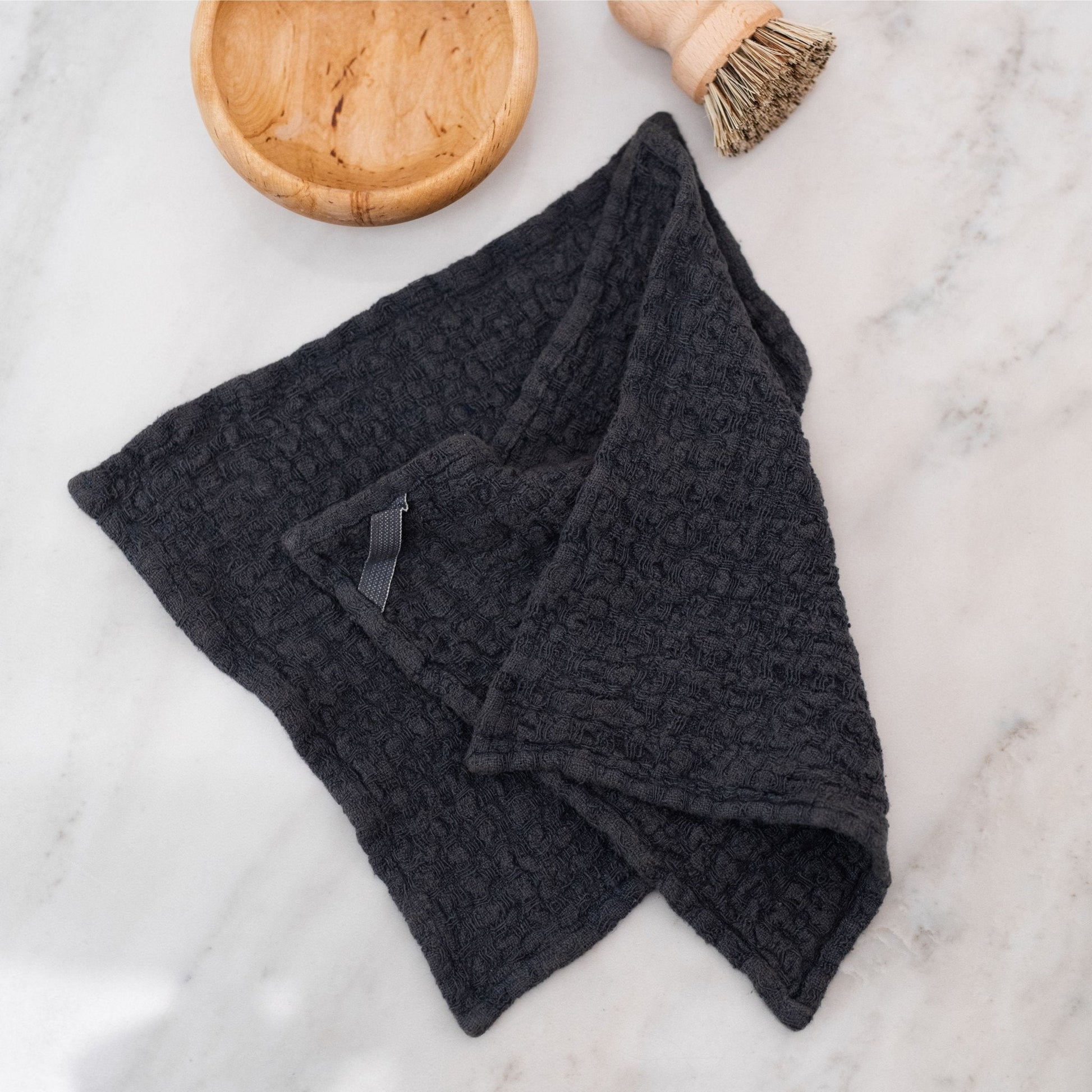 Dark Grey lino Dishcloth rinkinys 2 vnt. — naturalusdrabuziai.lt