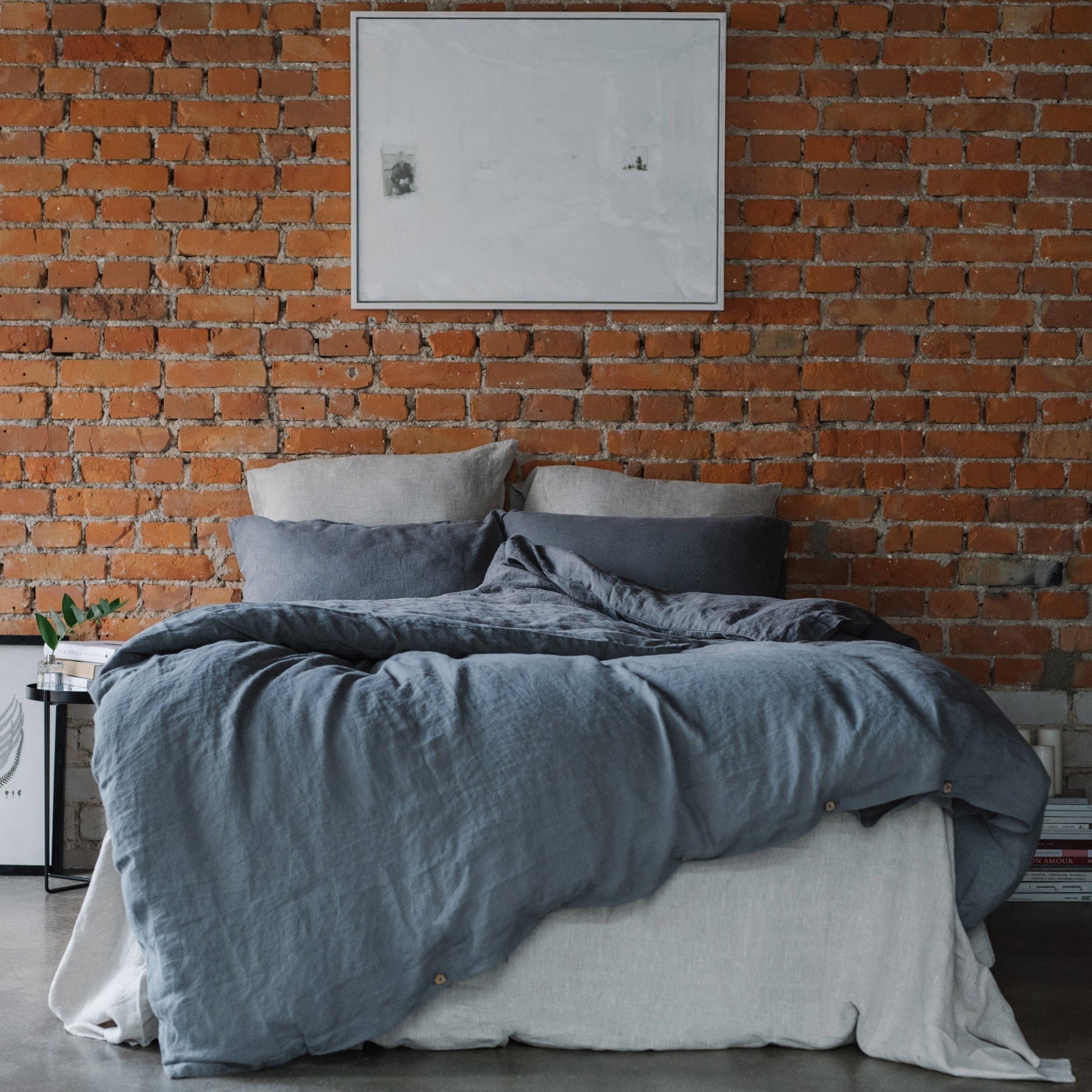 Dark Grey lino antklodės užvalkalas — naturalusdrabuziai.lt
