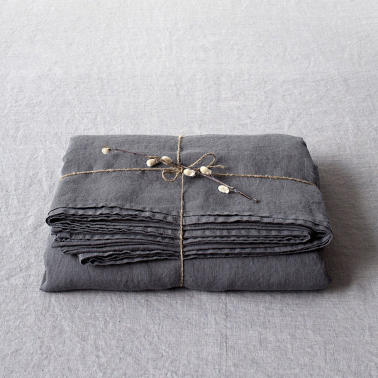 Dark Grey lino paklodė — naturalusdrabuziai.lt