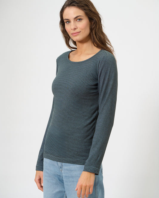 Moteriškas topas iš kanapių ir ekologiškos medvilnės (DH679OEB) – Juoda