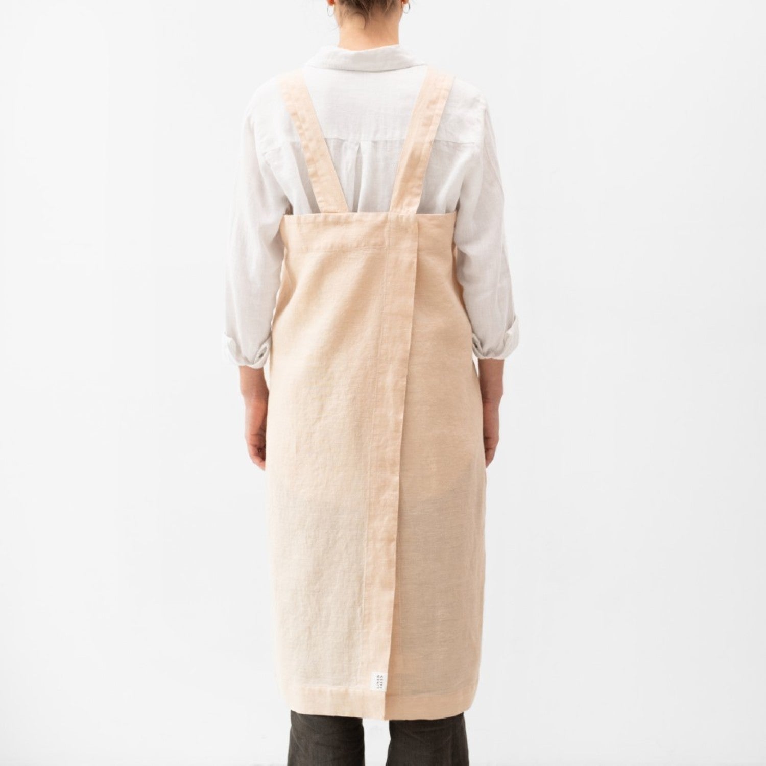 lino Tales Brazilian Sand lino Pinafore prijuostė — naturalusdrabuziai.lt