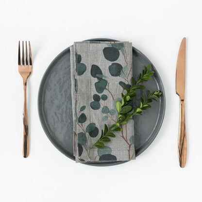 Eucalyptus on Natural lino servetėlių rinkinys 2 vnt. — naturalusdrabuziai.lt