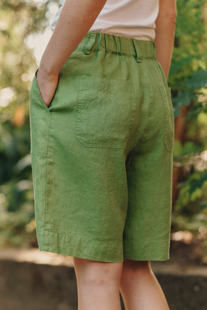 Foliage Green lino Etude šortai — naturalusdrabuziai.lt