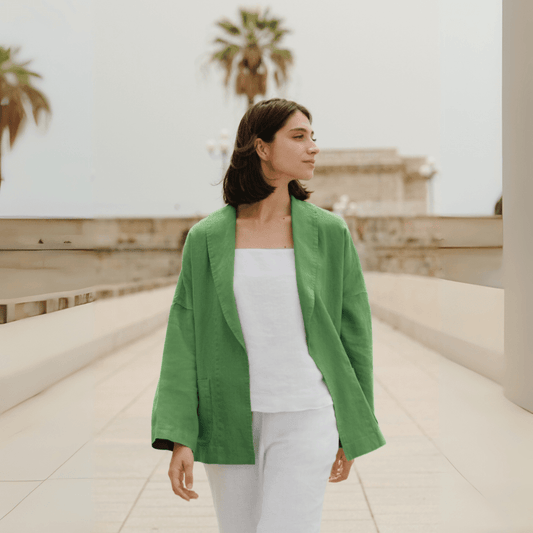 Foliage Green Linen Sonata Jacket
