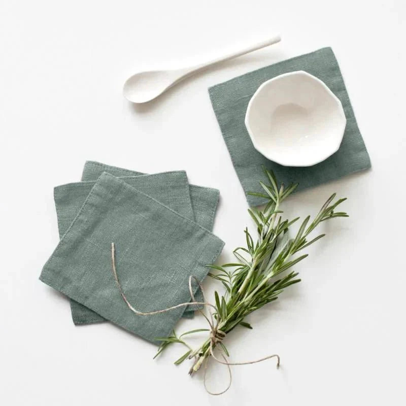 Green Milieu lino padėkliukų rinkinys 4 vnt. — naturalusdrabuziai.lt