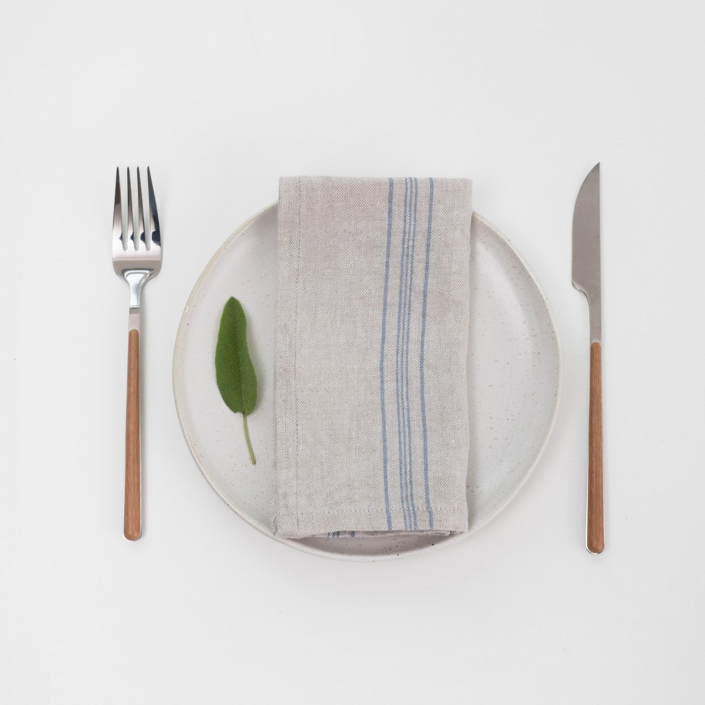 Grey Blue Wide Rustic lino servetėlių rinkinys 2 vnt. — naturalusdrabuziai.lt