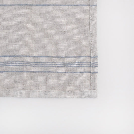Grey Blue Wide Stripe Rustic lino servetėlių rinkinys 2 vnt. — naturalusdrabuziai.lt