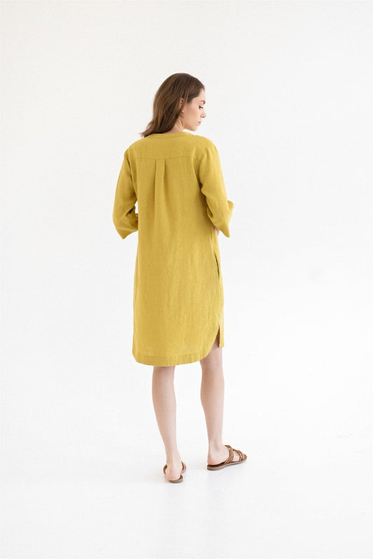 Lemon Curry lino Prelude suknelė — naturalusdrabuziai.lt