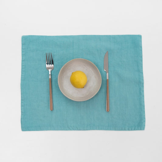 LIMITED EDITION Coastal Blue lino staltiesėlė — naturalusdrabuziai.lt