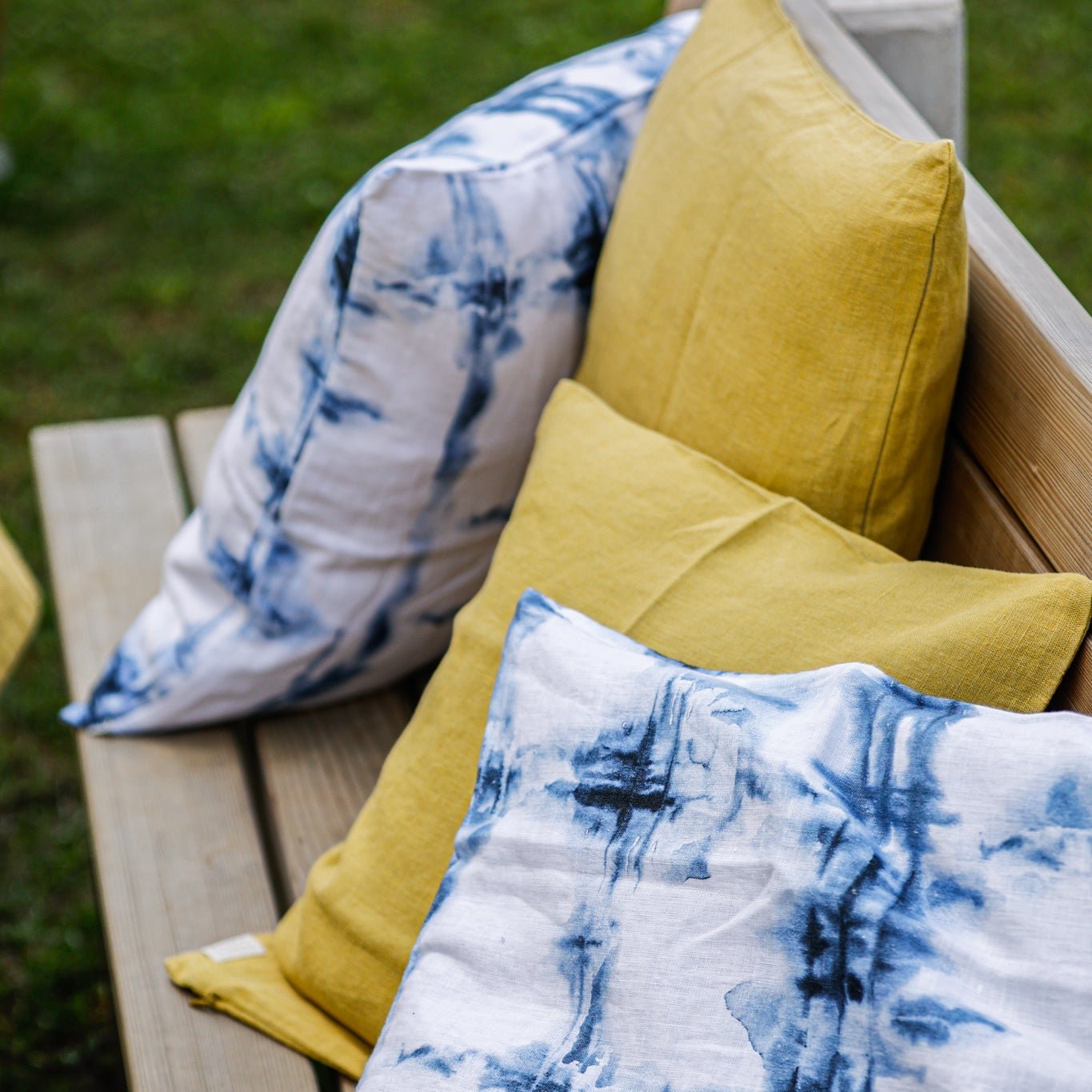LIMITED EDITION Lemon Curry lino pagalvėlės užvalkalas — naturalusdrabuziai.lt