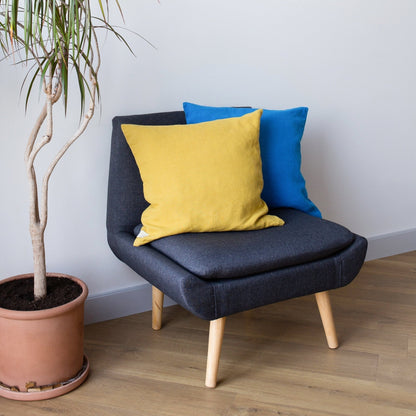 LIMITED EDITION Lemon Curry lino pagalvėlės užvalkalas — naturalusdrabuziai.lt