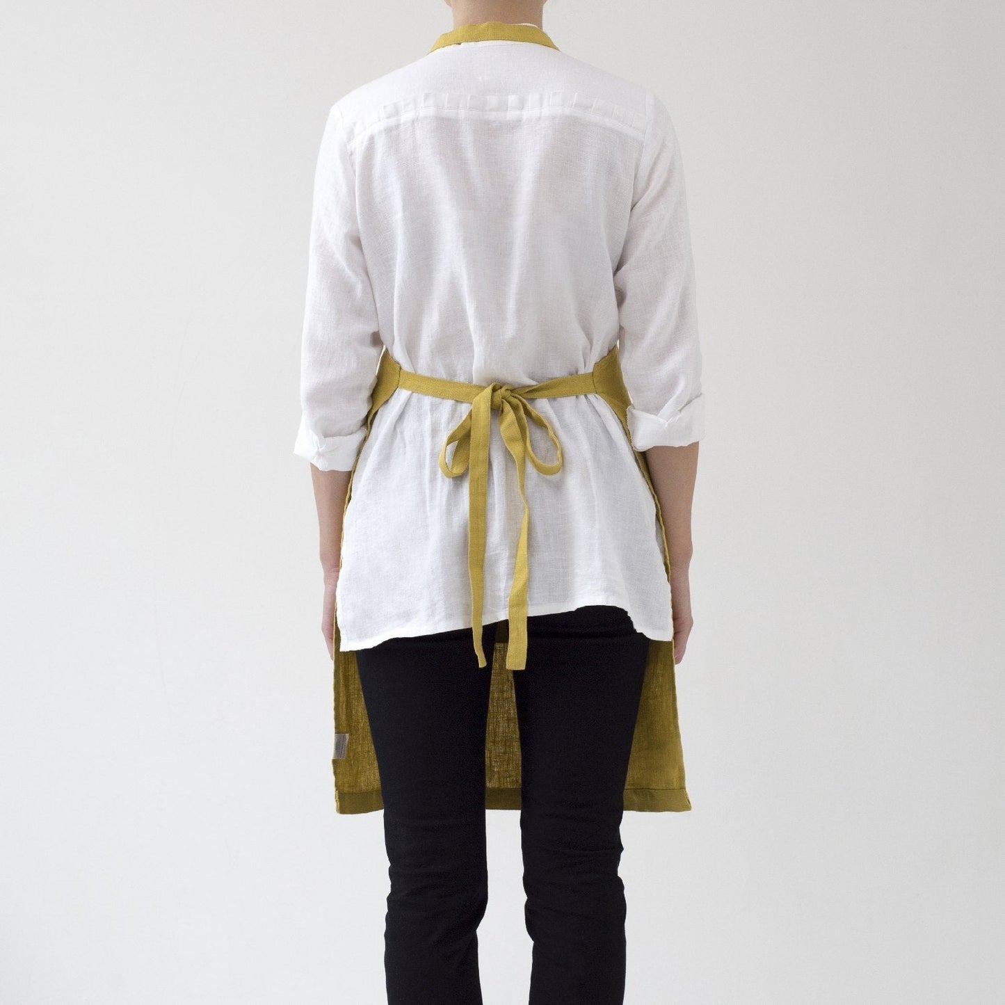 LIMITED EDITION Lemon Curry lino kasdienė prijuostė — naturalusdrabuziai.lt
