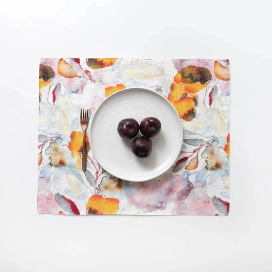 LIMITED EDITION Orange Flow lino staltiesėlė — naturalusdrabuziai.lt