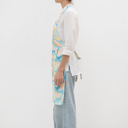 LIMITED EDITION Pastel Iris lino kasdienė prijuostė — naturalusdrabuziai.lt