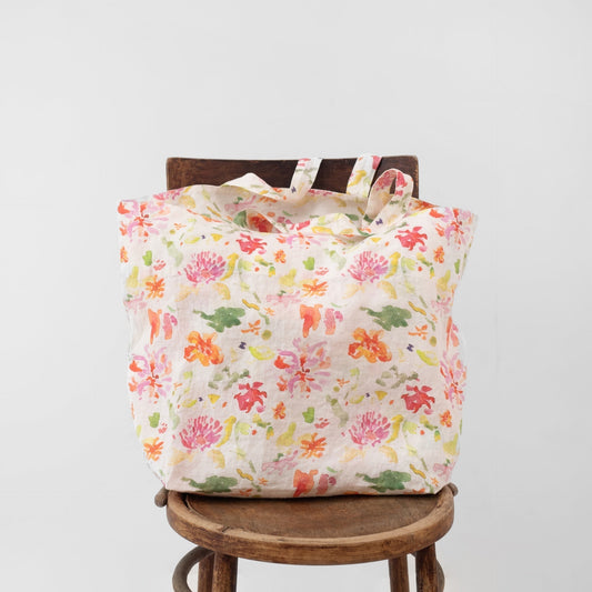 LIMITED EDITION Wildflower Flow lino didelis krepšys — naturalusdrabuziai.lt