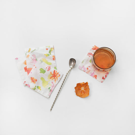 LIMITED EDITION Wildflower Flow lino padėkliukų rinkinys 4 vnt. — naturalusdrabuziai.lt