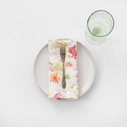 LIMITED EDITION Wildflower Flow lino servetėlių rinkinys 2 vnt. — naturalusdrabuziai.lt