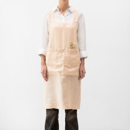 lino Tales Brazilian Sand lino Pinafore prijuostė — naturalusdrabuziai.lt