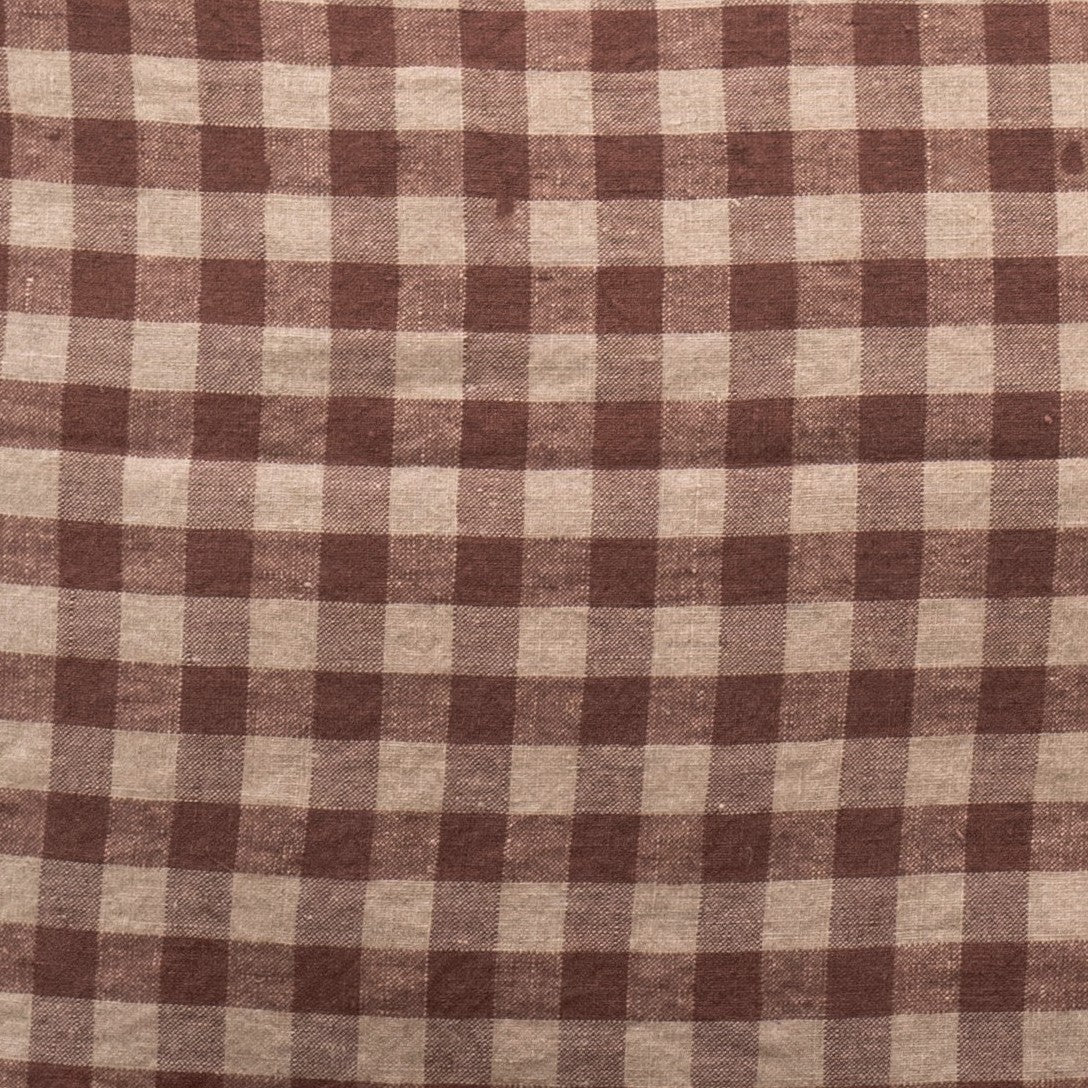 lino Tales Chocolate Gingham lino Garcon prijuostė — naturalusdrabuziai.lt
