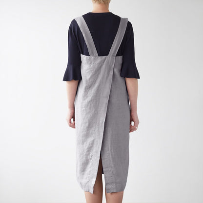 lino Tales Light Grey lino Pinafore prijuostė — naturalusdrabuziai.lt