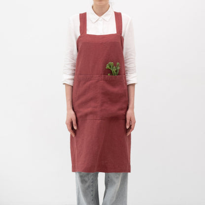 lino Tales Marsala lino Pinafore prijuostė — naturalusdrabuziai.lt
