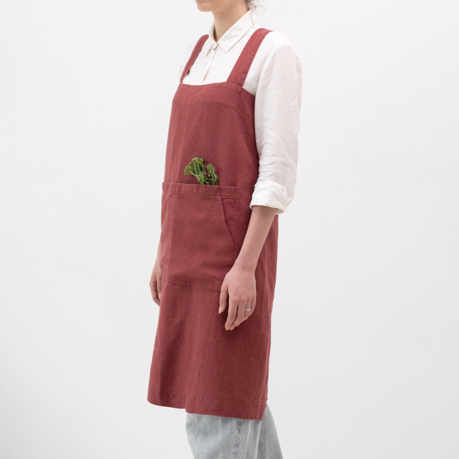 lino Tales Marsala lino Pinafore prijuostė — naturalusdrabuziai.lt