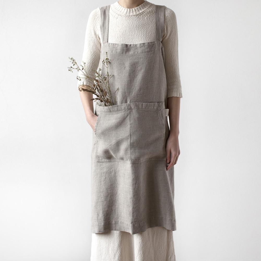 lino Tales Natural lino Pinafore prijuostė — naturalusdrabuziai.lt