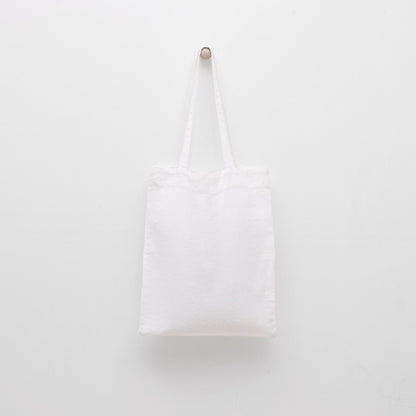 lino Tales Off-White lino pirkinių krepšys — naturalusdrabuziai.lt