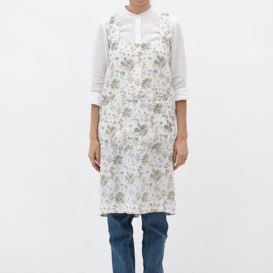 lino Tales White Botany lino Pinafore prijuostė — naturalusdrabuziai.lt