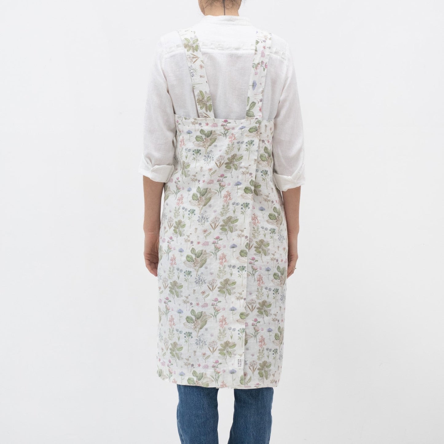 lino Tales White Botany lino Pinafore prijuostė — naturalusdrabuziai.lt