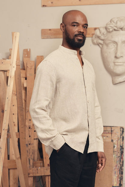 Melange Linen Snapdragon Shirt