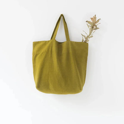 Moss Green lino didelis krepšys — naturalusdrabuziai.lt