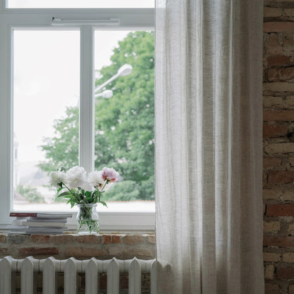 Natural lino Daytime Tie viršus Curtain rinkinys 2 vnt. — naturalusdrabuziai.lt
